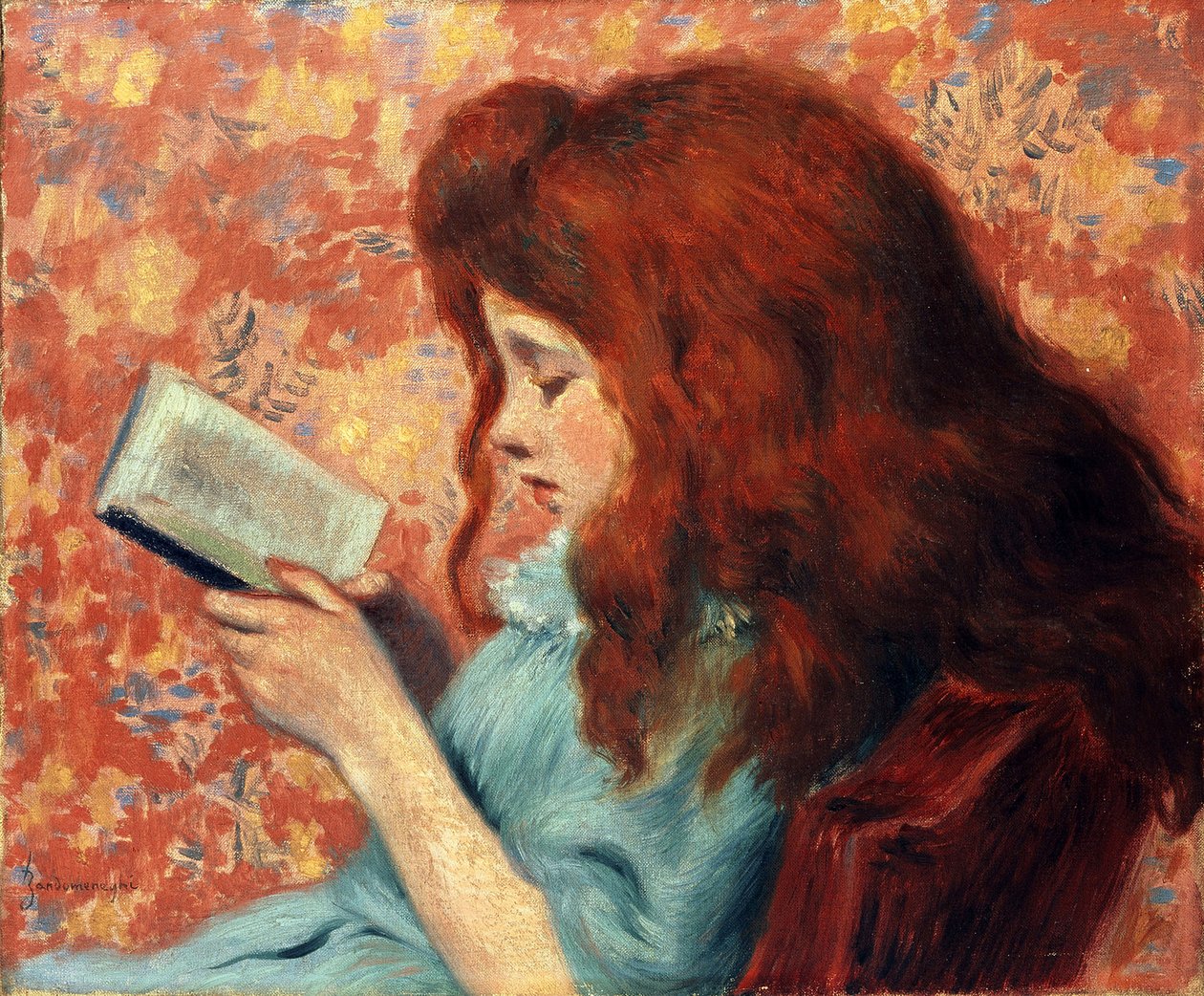 Little Red Haired Girl - Federico Zandomeneghi (1841-1917). Oil on canvas Dimension : 38,8x46,3 cm Private Collection 作者 费德里戈·赞多梅内吉