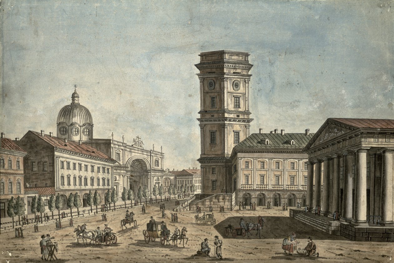 涅夫斯基Prospekt，圣彼得堡，1810年的视图 作者 费多（Fedor Aleksandrovich Vasiliev）