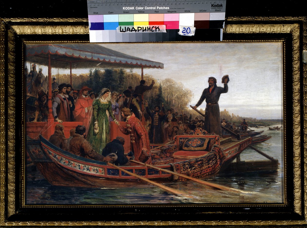 接待大公夫人（Tsarevna 的接待）。费奥多尔-安德烈耶维奇-布朗尼科夫（1827-1902 年）的画作，布面油画 作者 费多·安德烈耶维奇·布朗尼科夫