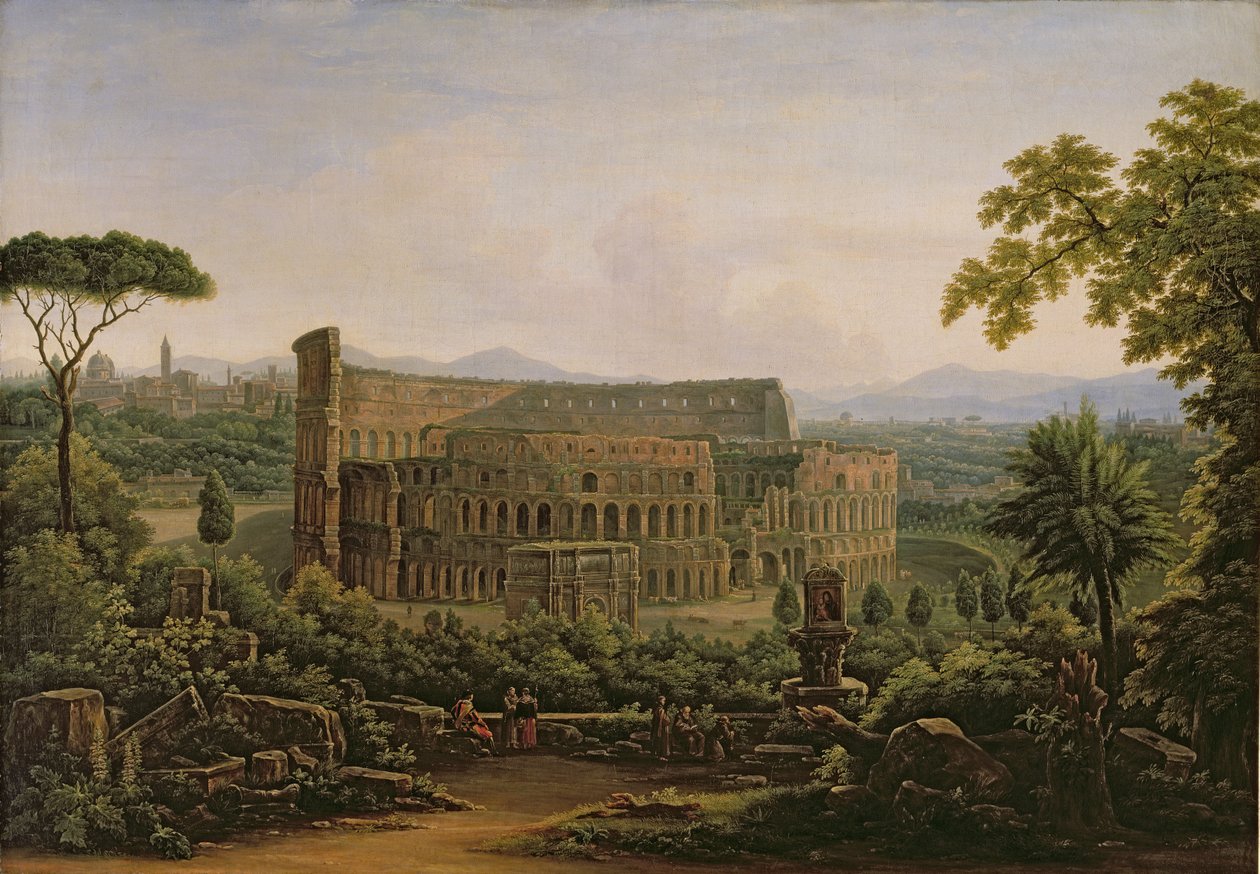 罗马斗兽场的看法从帕勒泰恩小山，罗马，1816年 作者 费多（Fedor Mikhailovich Matveev）