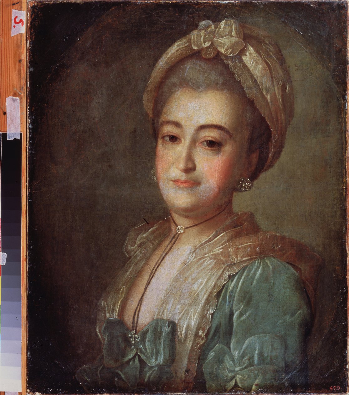 伊丽莎白-洛巴诺娃-罗斯托夫斯卡娅（Lobanova-Rostovskaya）（洛巴诺娃-罗斯托夫斯卡娅）伯爵夫人肖像（？费多尔（费多尔或费奥多尔）-斯捷潘诺维奇-罗科托夫（1735-1808 年）的绘画，纸上水彩，1775 年。18 世纪俄罗斯艺术。国家 A 作者 费多·斯蒂芬诺维奇·罗科托夫（Fedor Stepanovich Rokotov）