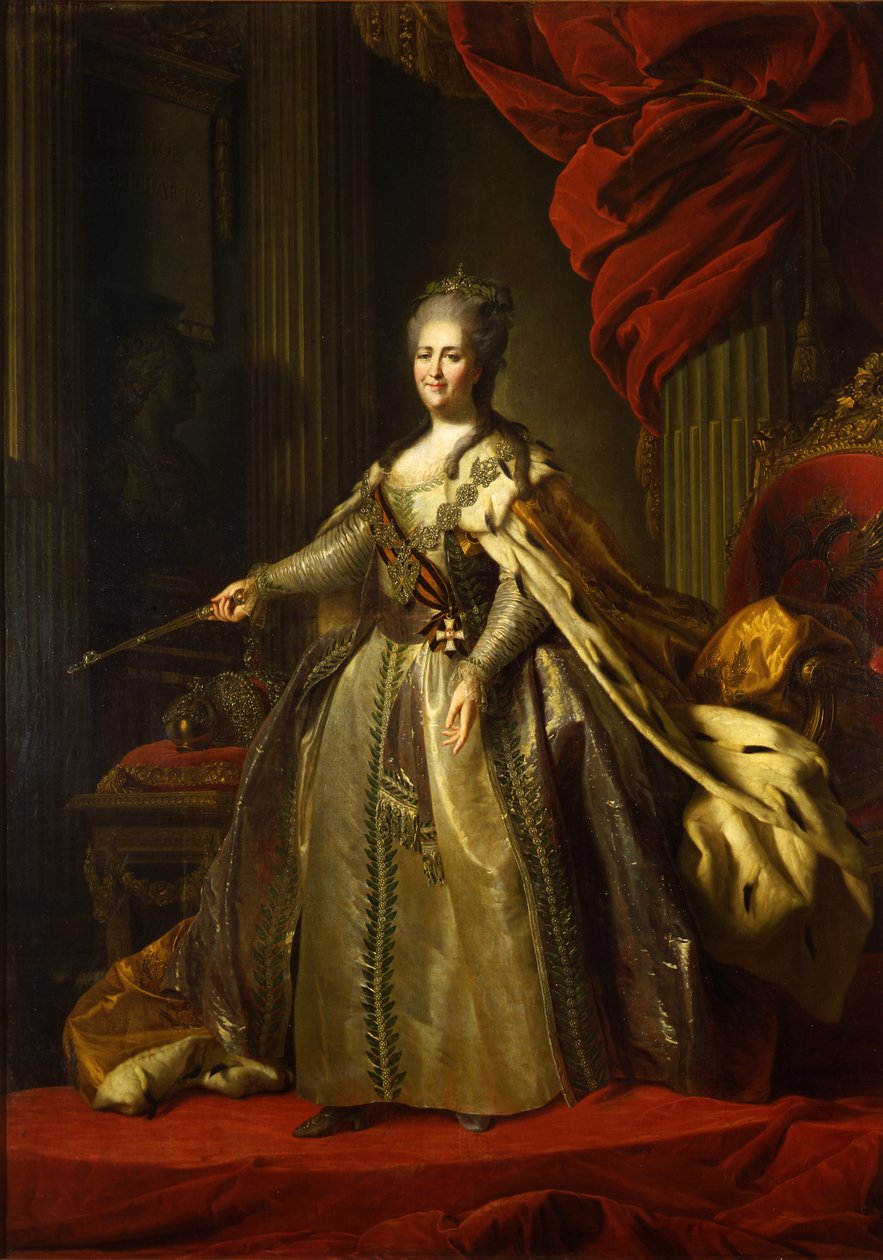 凯瑟琳二世女皇的肖像1729-1796，1775-1780 作者 费多·斯蒂芬诺维奇·罗科托夫（Fedor Stepanovich Rokotov）