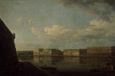 从圣彼得和圣Pauls堡垒的宫殿堤防的看法，1794 作者 费多尔·雅科夫列维奇·阿列克谢耶夫