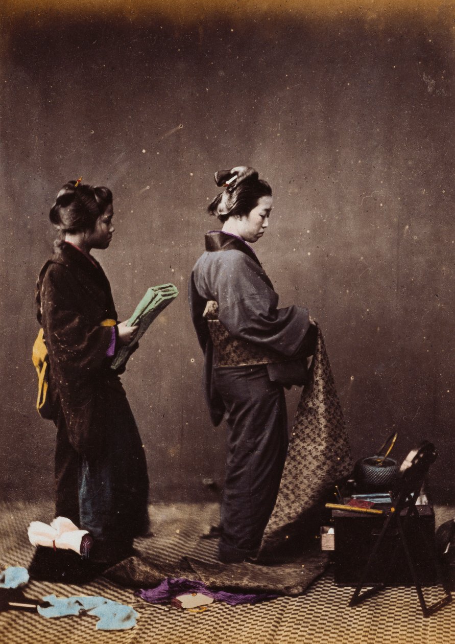 日本女性着装，约1870年至1880年 作者 菲利斯·比托（Felice Beato）