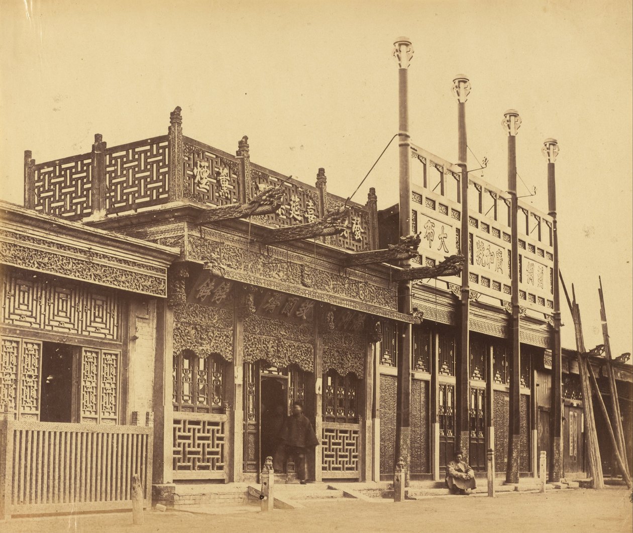 1860年10月29日，北京塔塔尔市的街道和商店 作者 菲利斯·比托（Felice Beato）
