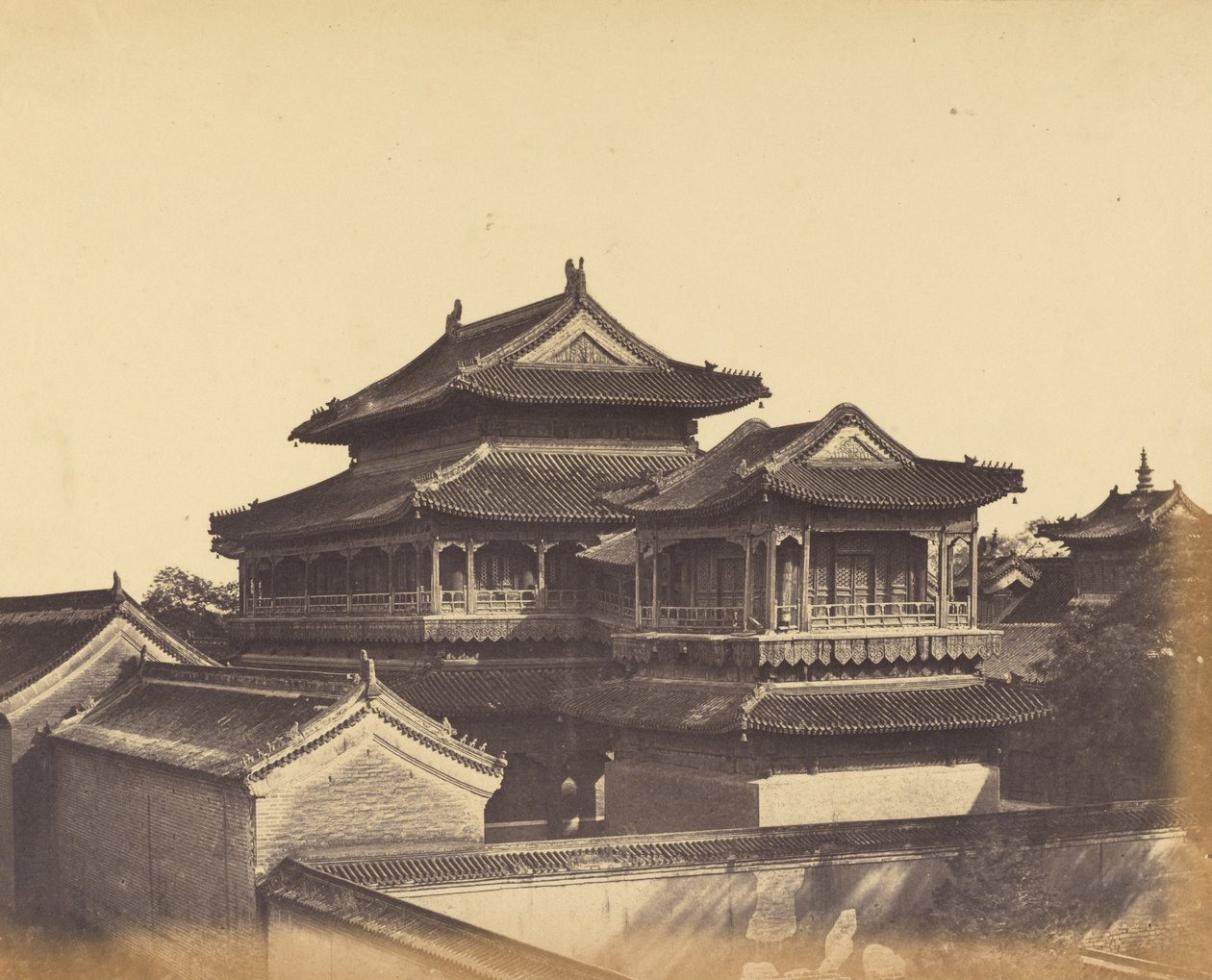 北京孔子庙，1860年10月 作者 菲利斯·比托（Felice Beato）
