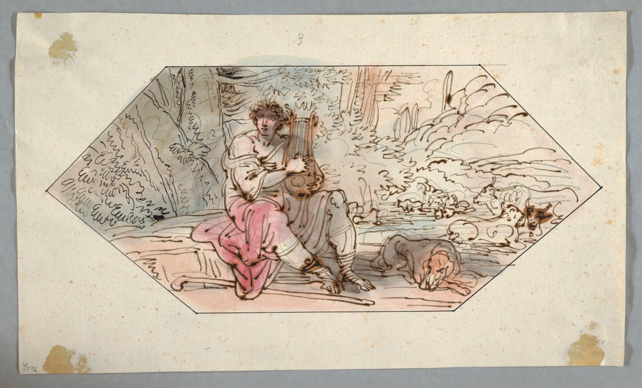 绘画，阿波罗守护阿德梅图斯国王的牧群（或羊群），1780-1800 年 作者 菲利斯·贾尼