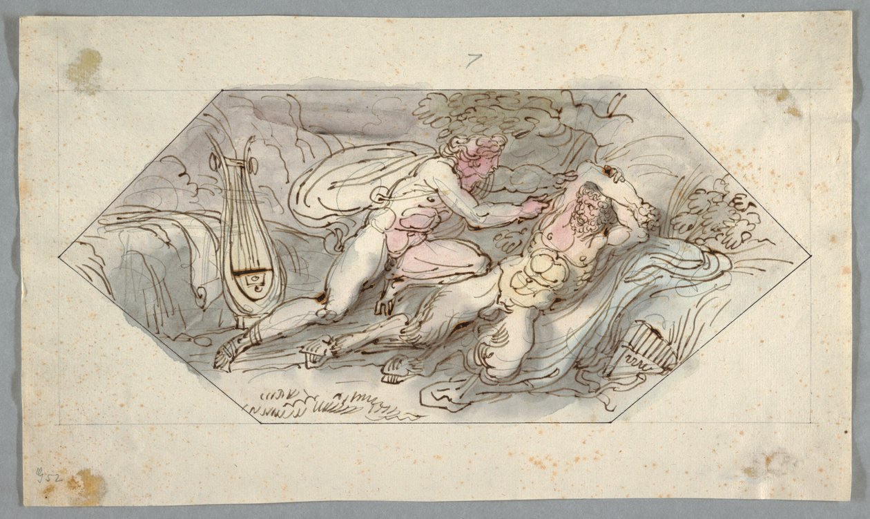 绘画，阿波罗鞭打马西亚斯，1796-98 年 作者 菲利斯·贾尼