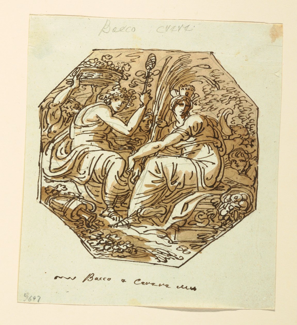 素描，巴克斯和塞勒斯，1800-1825 年 作者 菲利斯·贾尼