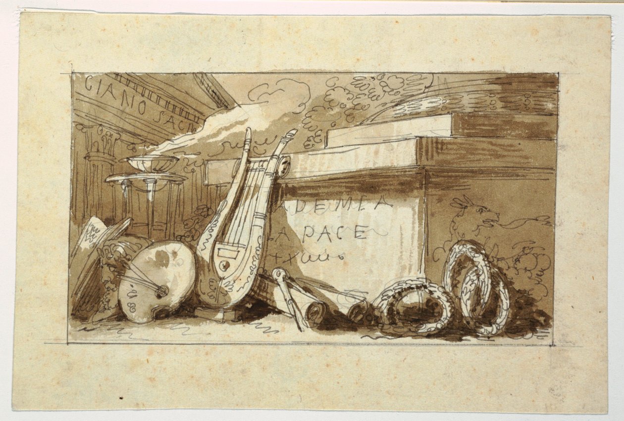 绘画，和平学院纪念碑，1810-20 年 作者 菲利斯·贾尼