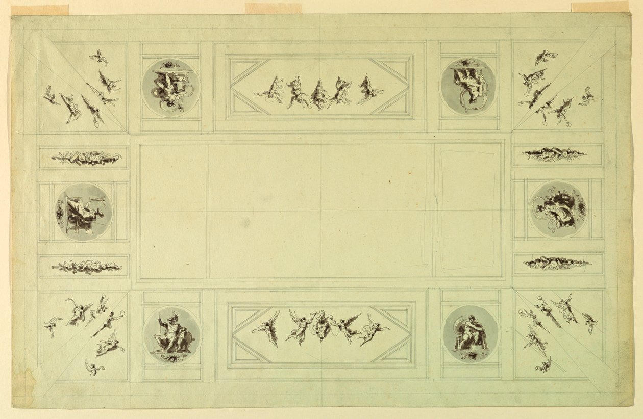 素描，罗马奎里纳尔宫；，1812 年 作者 菲利斯·贾尼