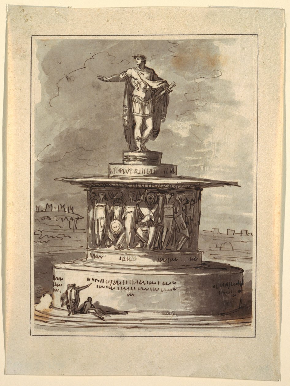 绘图，米兰波拿巴广场纪念碑项目，1800 年，1810-20 年 作者 菲利斯·贾尼