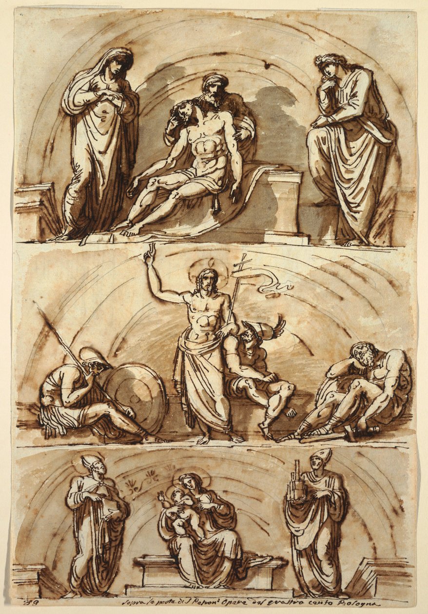 素描，《月光下的研究》，1814 年 作者 菲利斯·贾尼