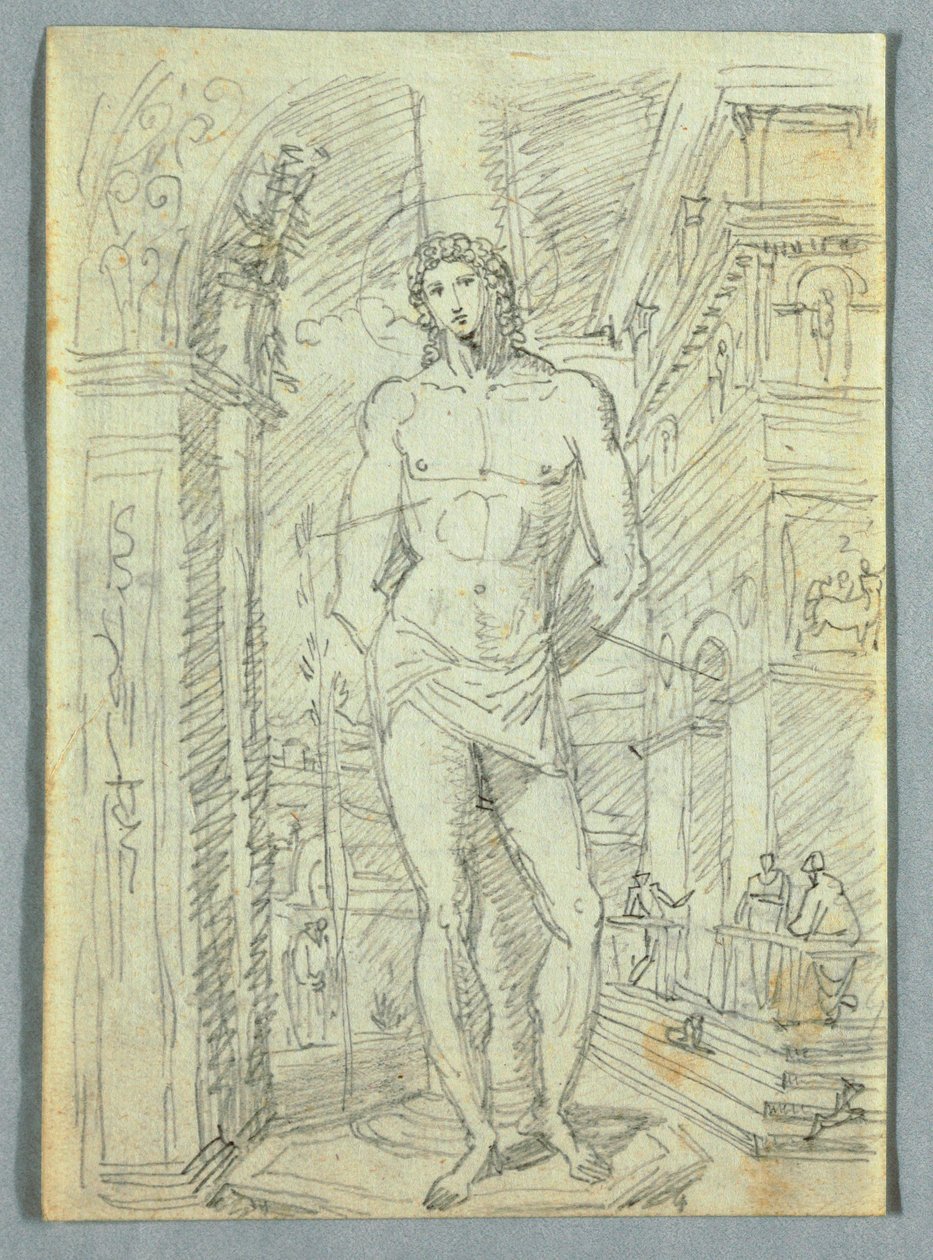 素描，妇女和儿童头部及手部研究，1810-20 年 作者 菲利斯·贾尼