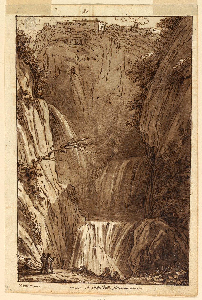 绘画，蒂沃利的塞壬石窟，约 1813 年 作者 菲利斯·贾尼
