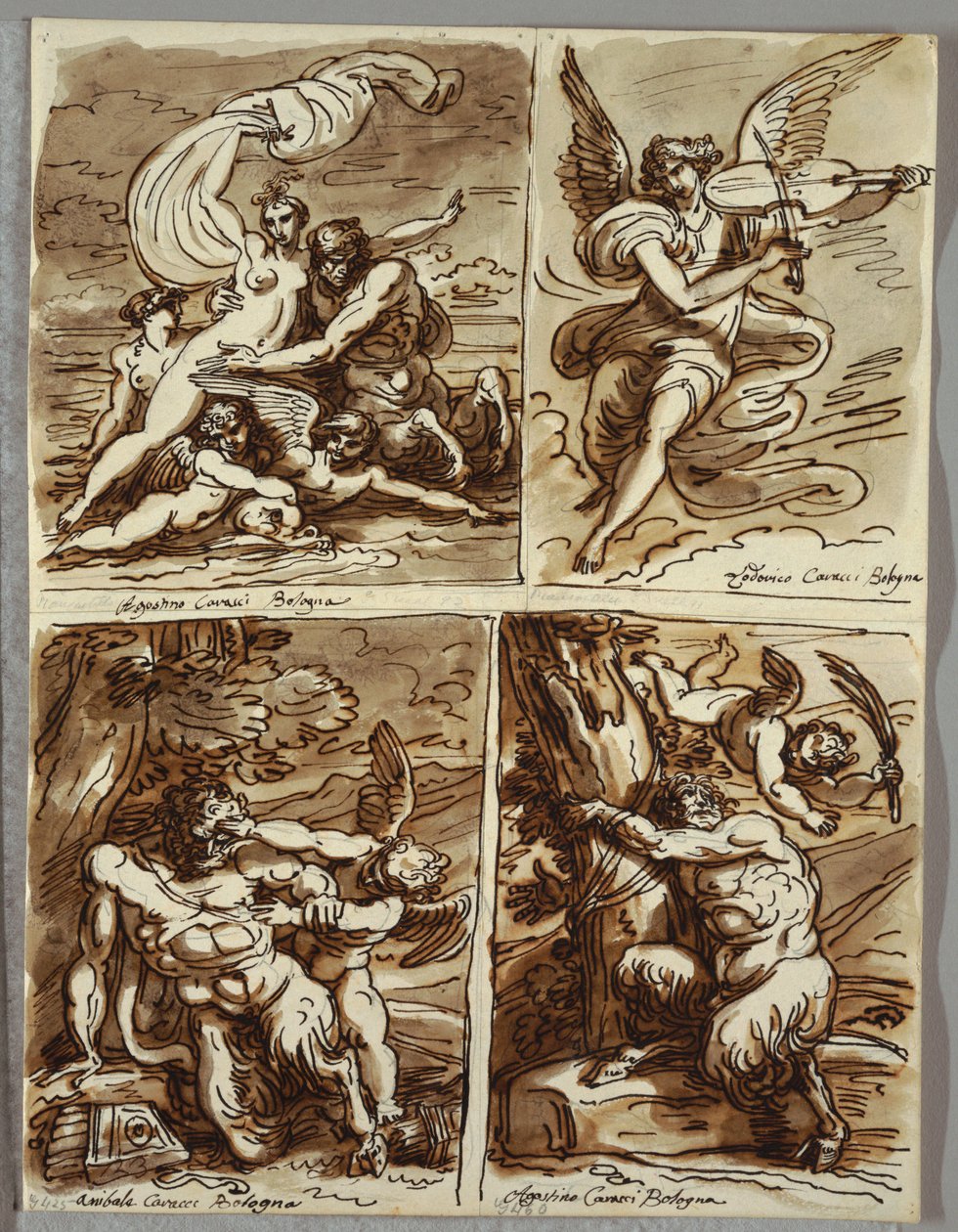 Glauco 和 Scylla，根据 Agostino Carracci 设计的作品 作者 菲利斯·贾尼