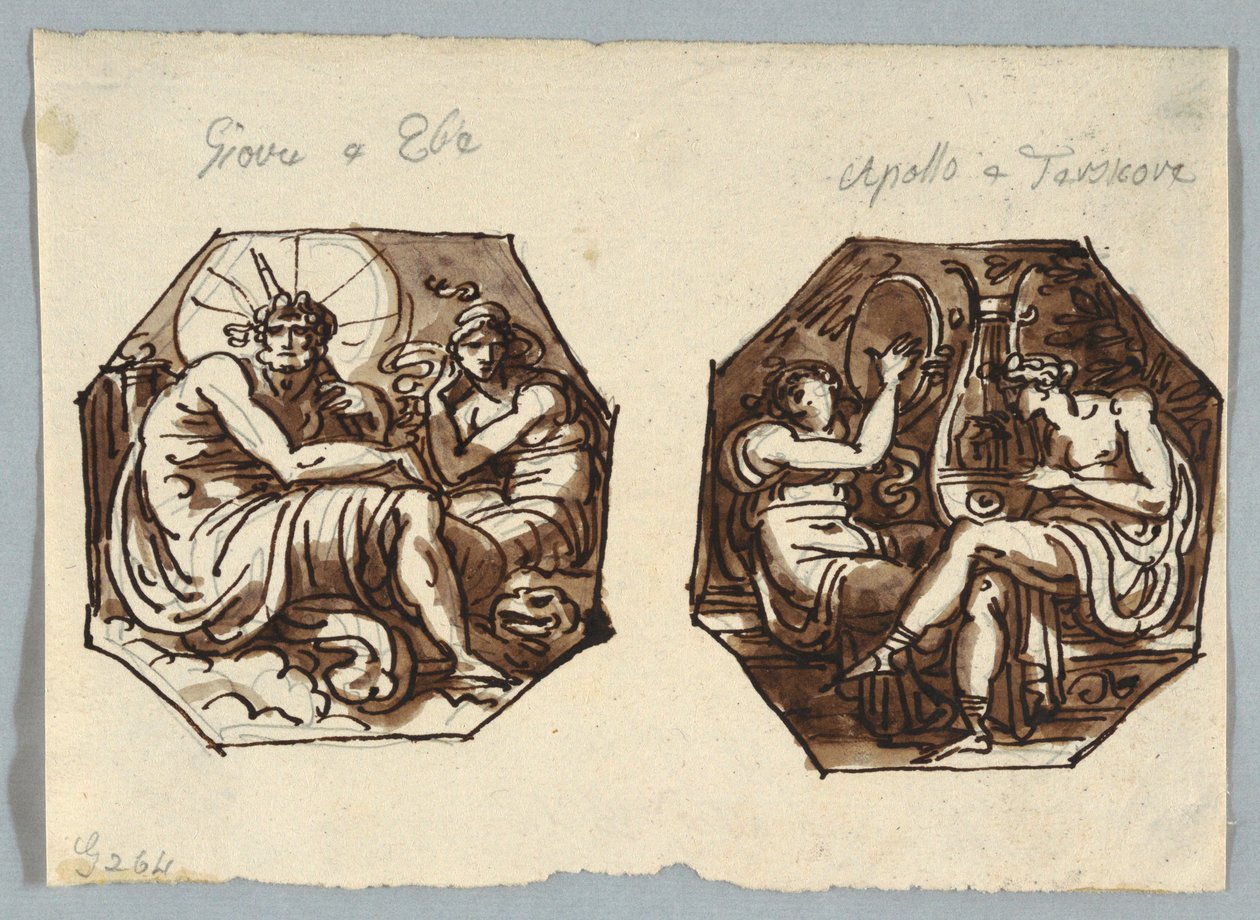 朱庇特（Jupiter）和希伯来（Hebe），阿波罗（Apollo）和特尔普希科尔（Terspsichore）。 作者 菲利斯·贾尼