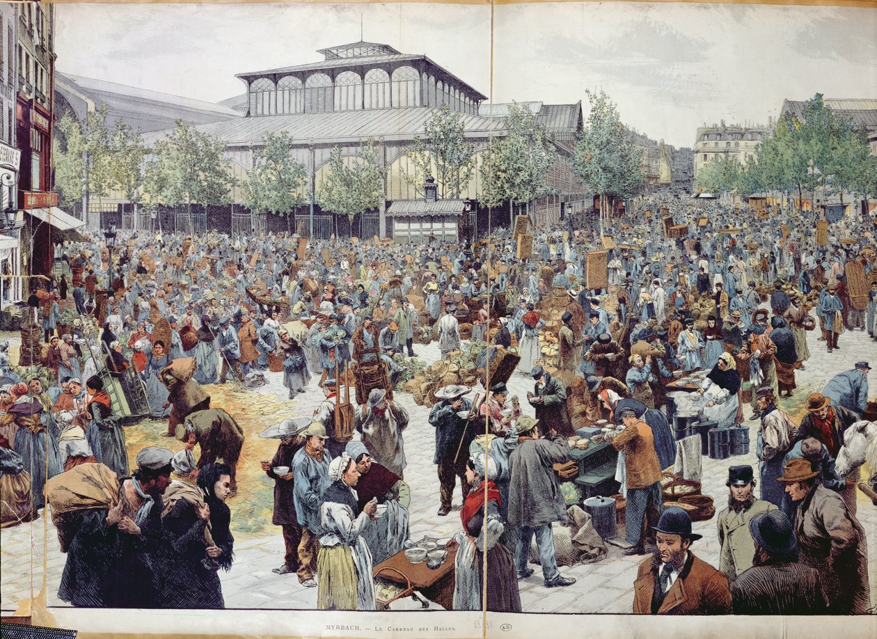 1888年Les Halles的市场 作者 Felicien男爵de Myrbach Rheinfeld