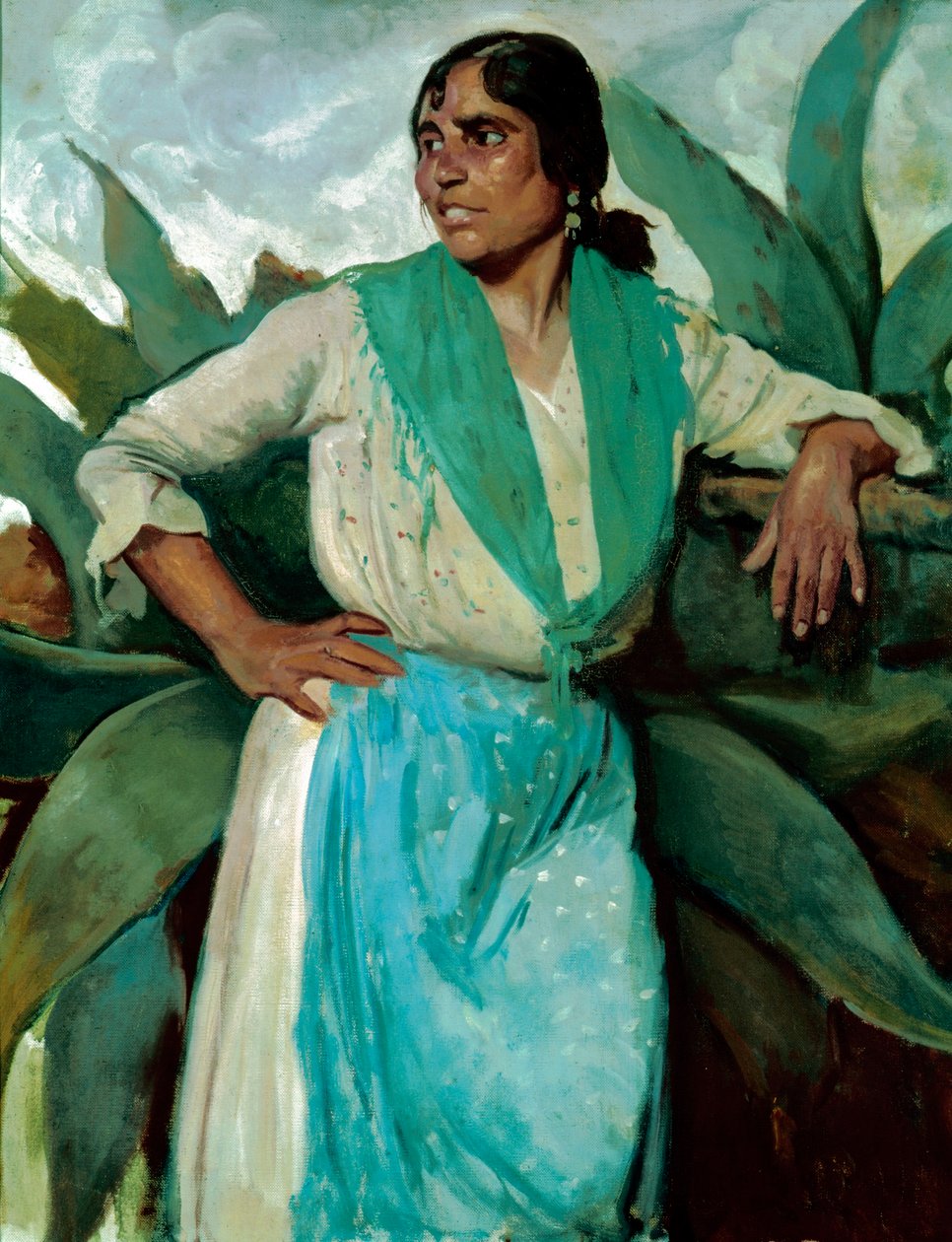 吉普赛女人，c.1929（布面油画） 作者 费利佩·阿巴尔祖扎和罗德里格斯·德·阿里亚斯