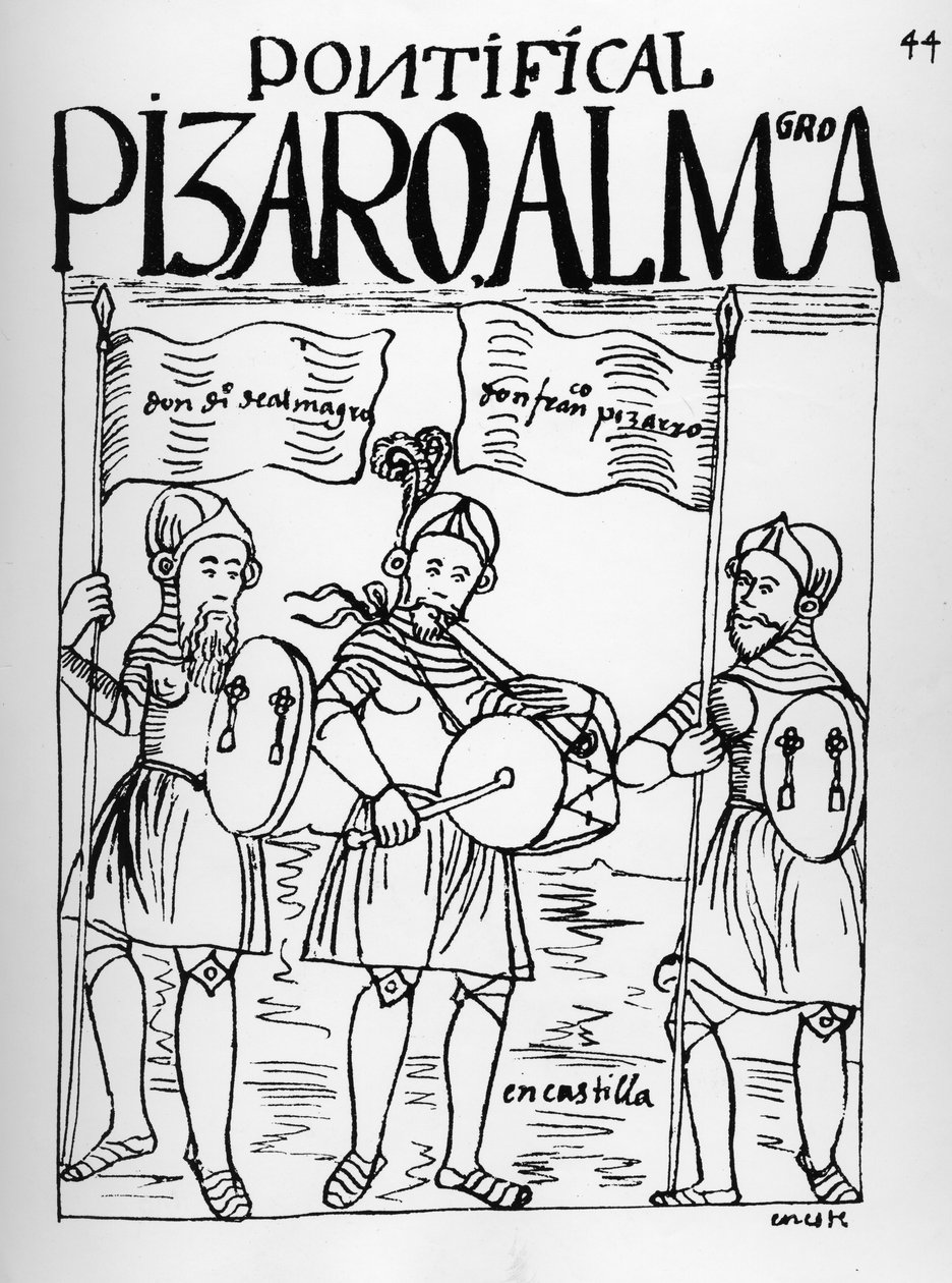 卡斯蒂利亚的Diego de Almagro和Francisco Pizarro 作者 费利佩·华曼·波马·德·阿亚拉