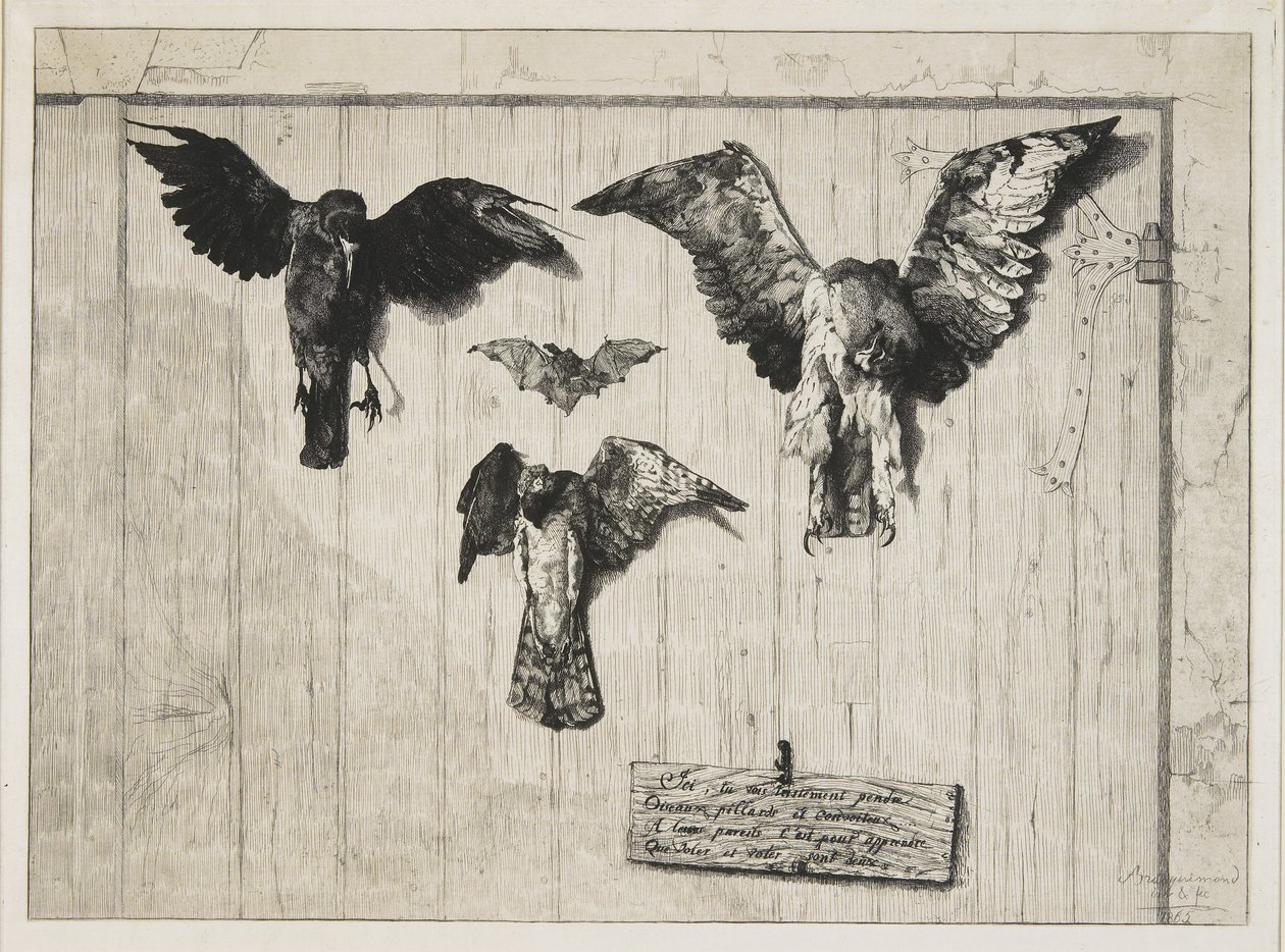 门板的上部，1852-1865 作者 费利克斯·布拉克蒙德