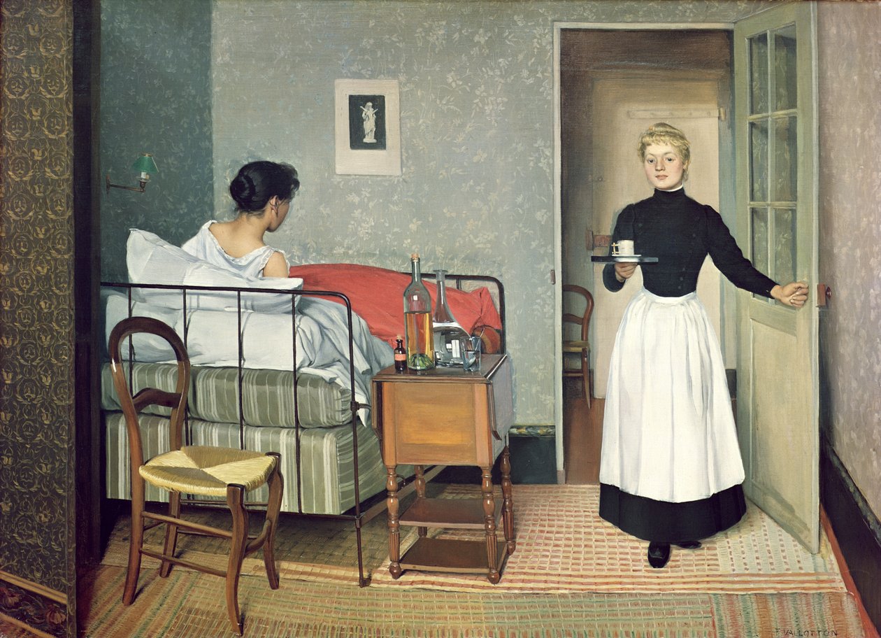 生病的孩子（Helene Chatenay）1892年 作者 费利克斯·爱德华·瓦洛顿