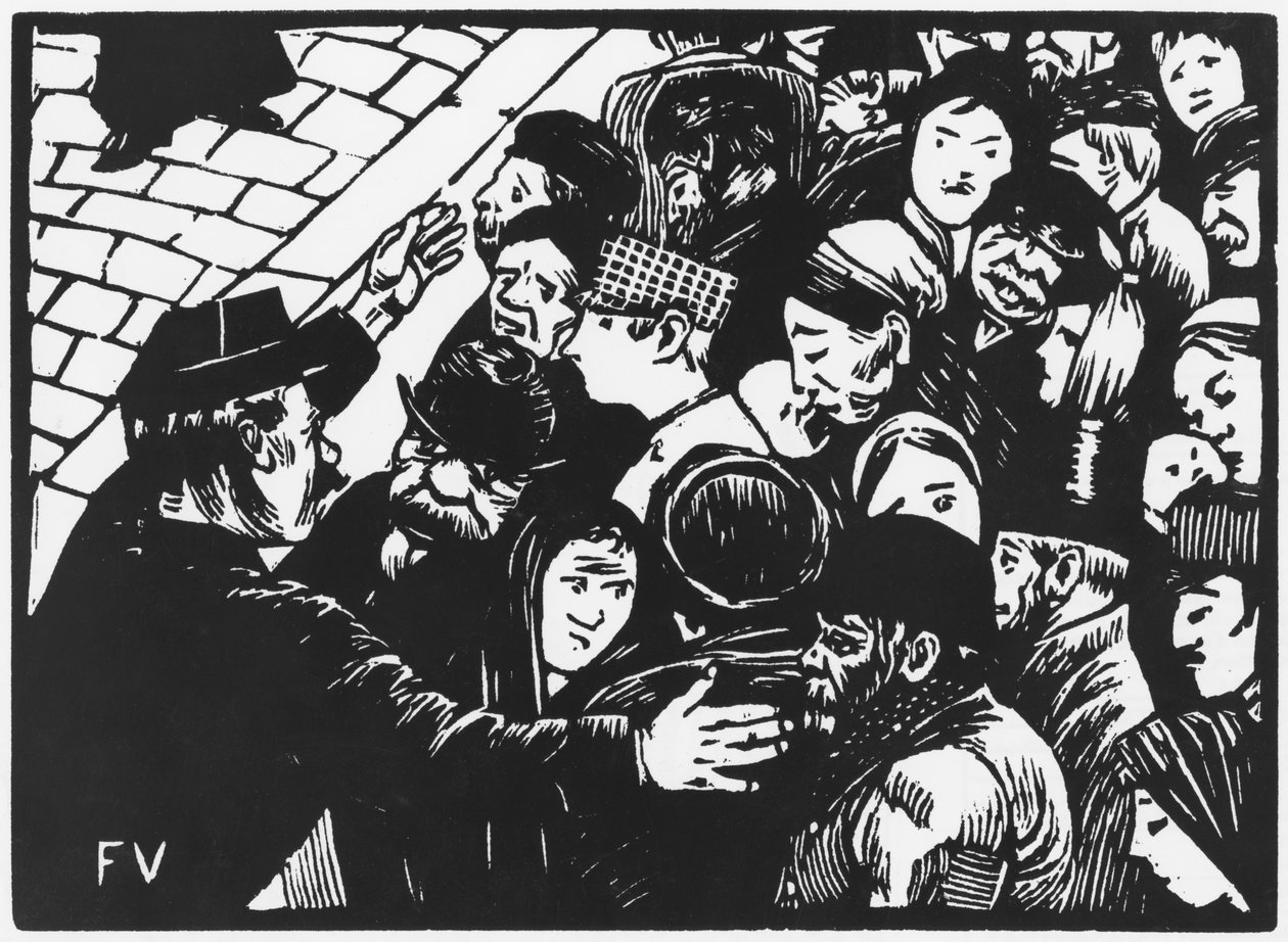 巴黎人群，1892年 作者 费利克斯·爱德华·瓦洛顿