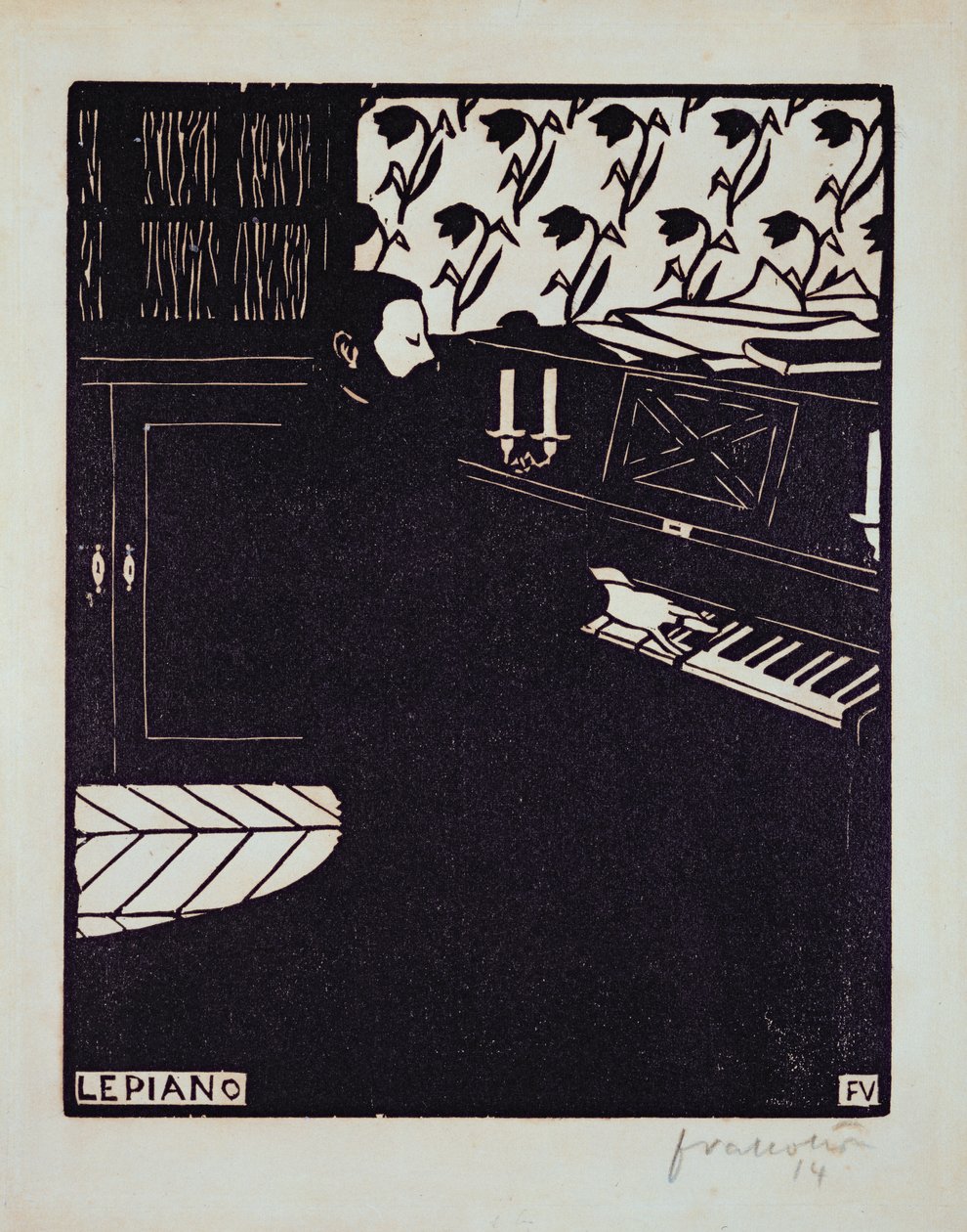 钢琴，1914年 作者 费利克斯·爱德华·瓦洛顿