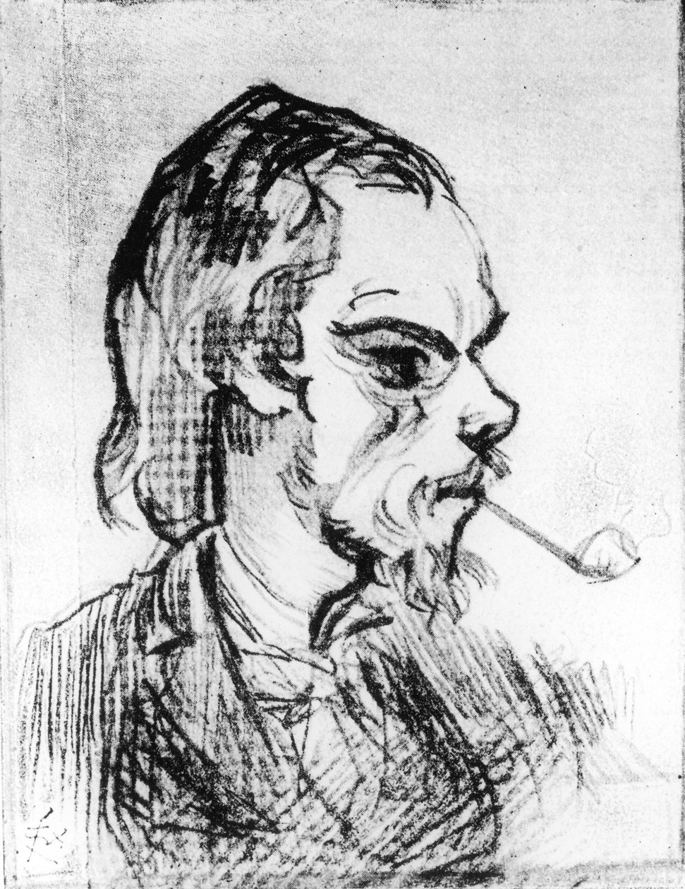 Paul Verlaine的肖像，1869年（木炭） 作者 费利克斯·雷加美