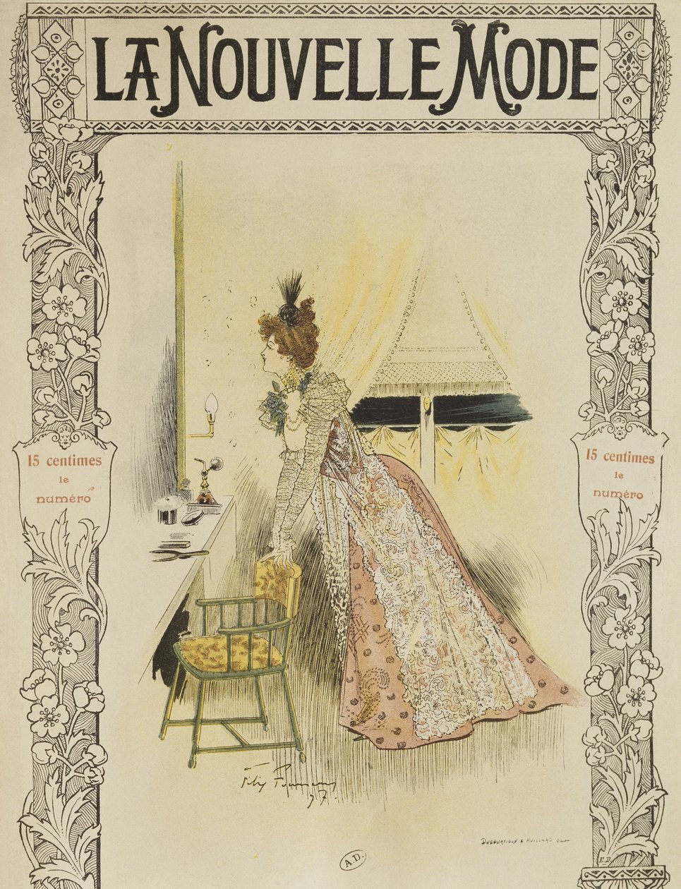 时尚板，1897年&39;新时尚&39;的封面插图 作者 费利克斯·富纳（Felix Fournery）