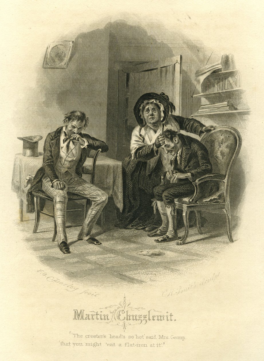 Martin Chuzzlewit：Gamp夫人，1866年由CH史密斯雕刻 作者 费利克斯·奥克塔维斯·卡尔·达利