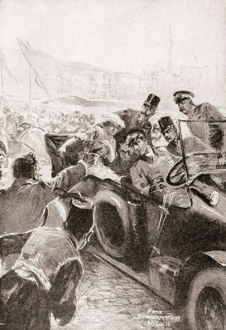 The assassination of Franz Ferdinand and his wife, Sophie, Duchess of Hohenberg, 28 June 作者 费利克斯（后）施罗姆施塔特
