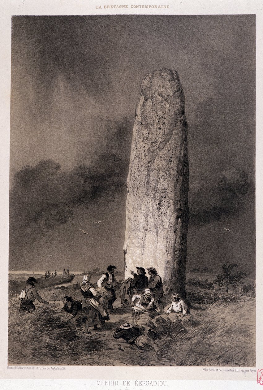 克尔加迪乌（Finistere）火山口周围的农民--载于《当代布列塔尼》，Felix Benoist绘图，编辑。Charpentier, 巴黎 作者 费利克斯·贝诺斯特