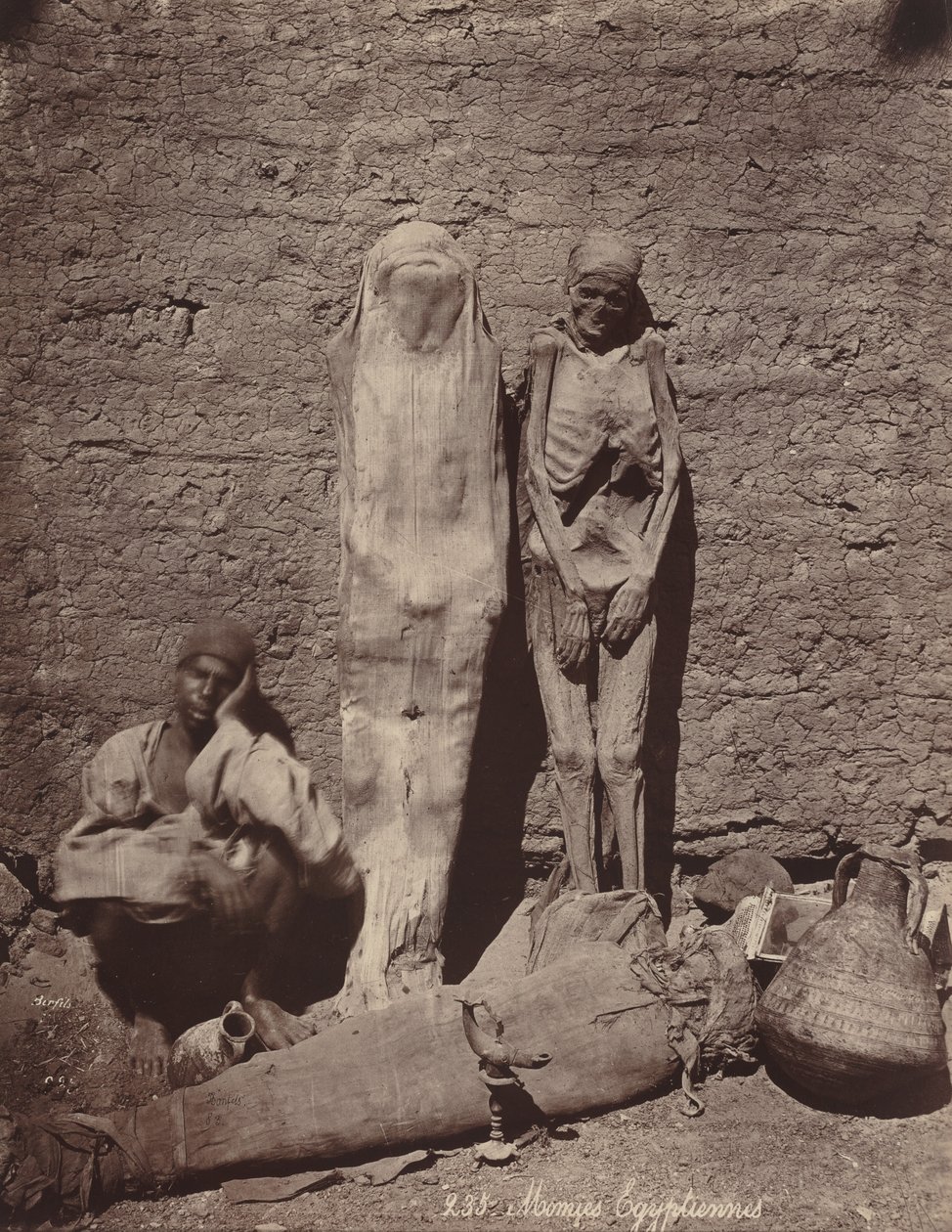 埃及木乃伊（Momies Egyptiennes），约 1870 年（照片1870 年（照片） 作者 菲利克斯邦菲尔斯