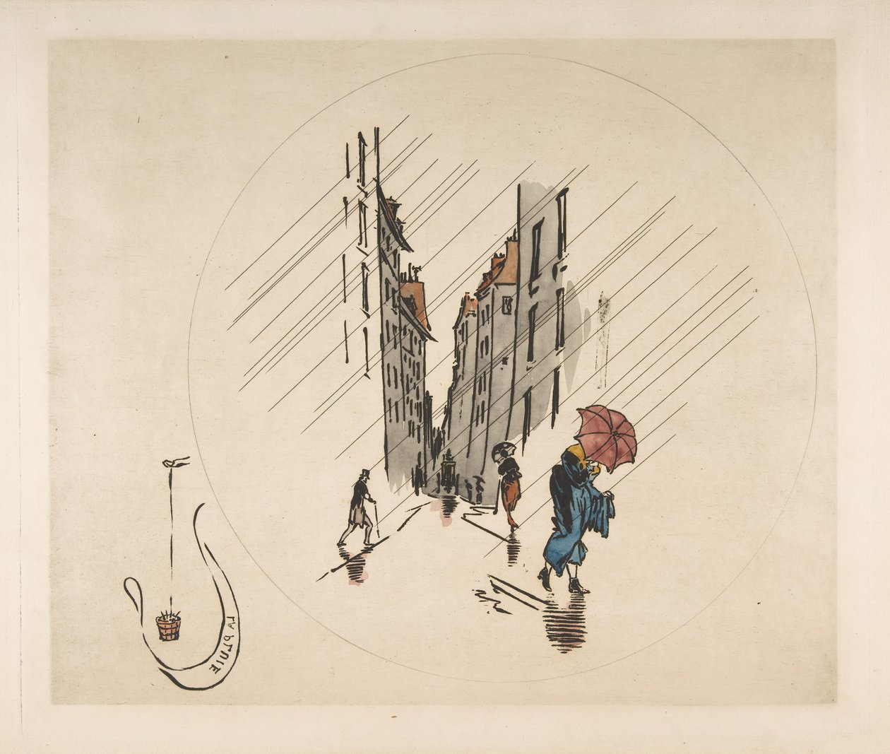 盘子的装饰：雨，1870年。 作者 费利克斯·布拉克蒙德