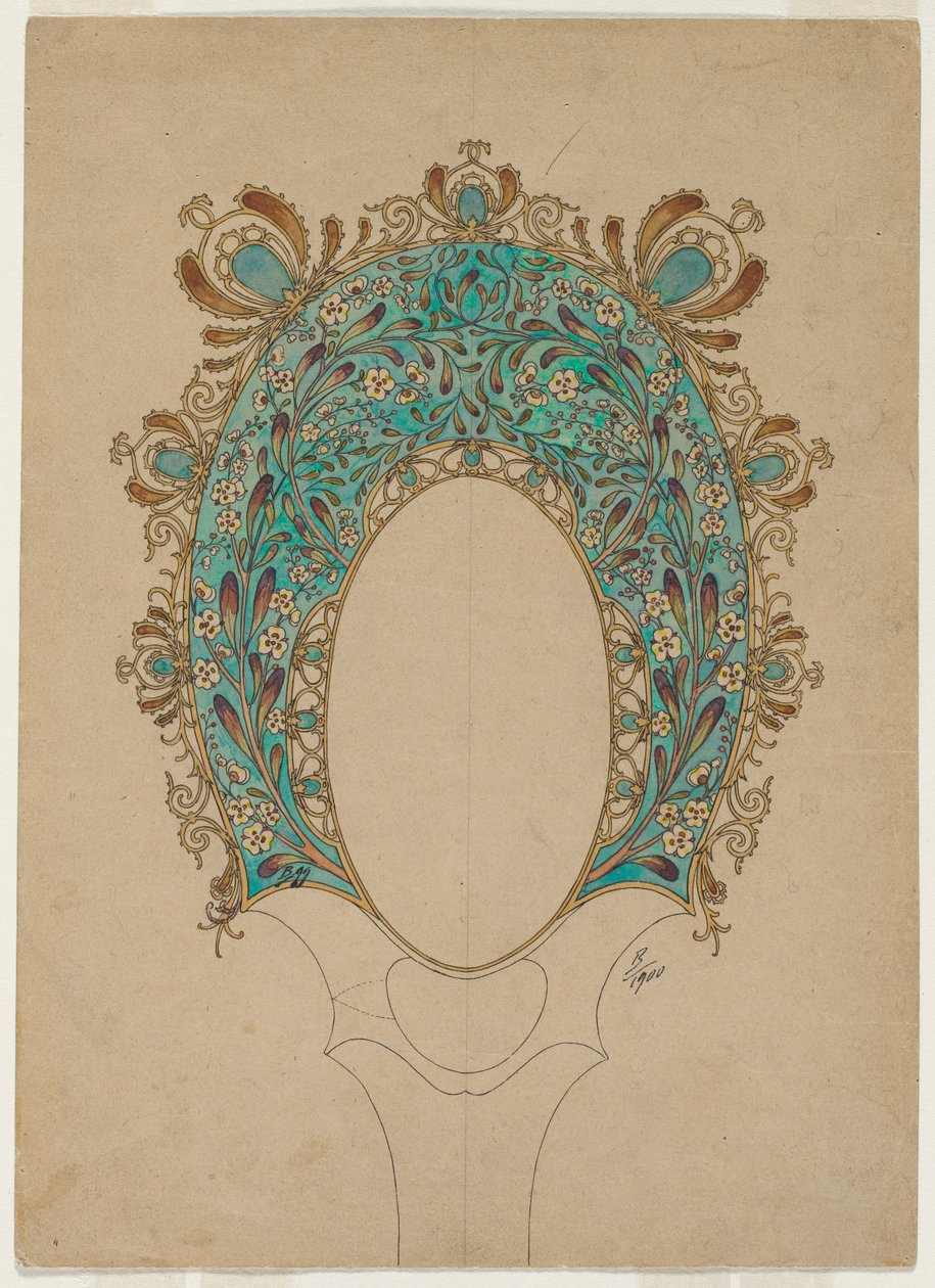 手镜设计c。 1900-1902年。 作者 费利克斯·布拉克蒙德