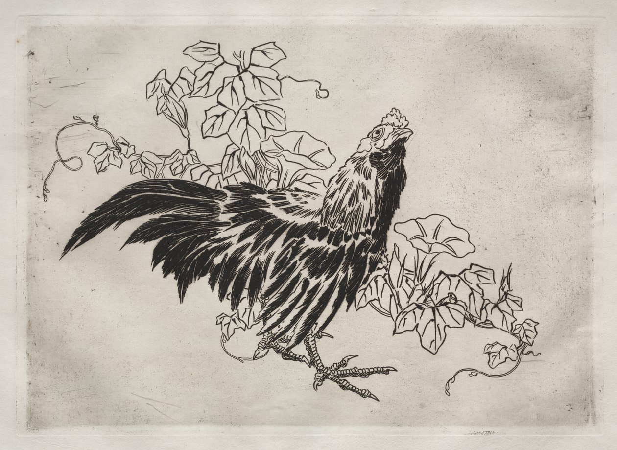 晚餐服务（卢梭服务）：公鸡与牵牛花（第 25 号） 作者 费利克斯·布拉克蒙德