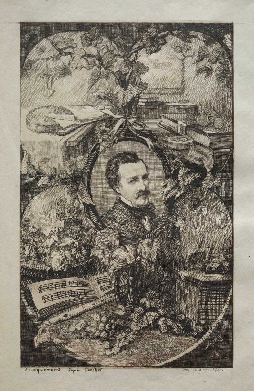 尚弗勒里（Champfleury）新作品的大作《自然之友：尚弗勒里的肖像》，1859年。 作者 费利克斯·布拉克蒙德