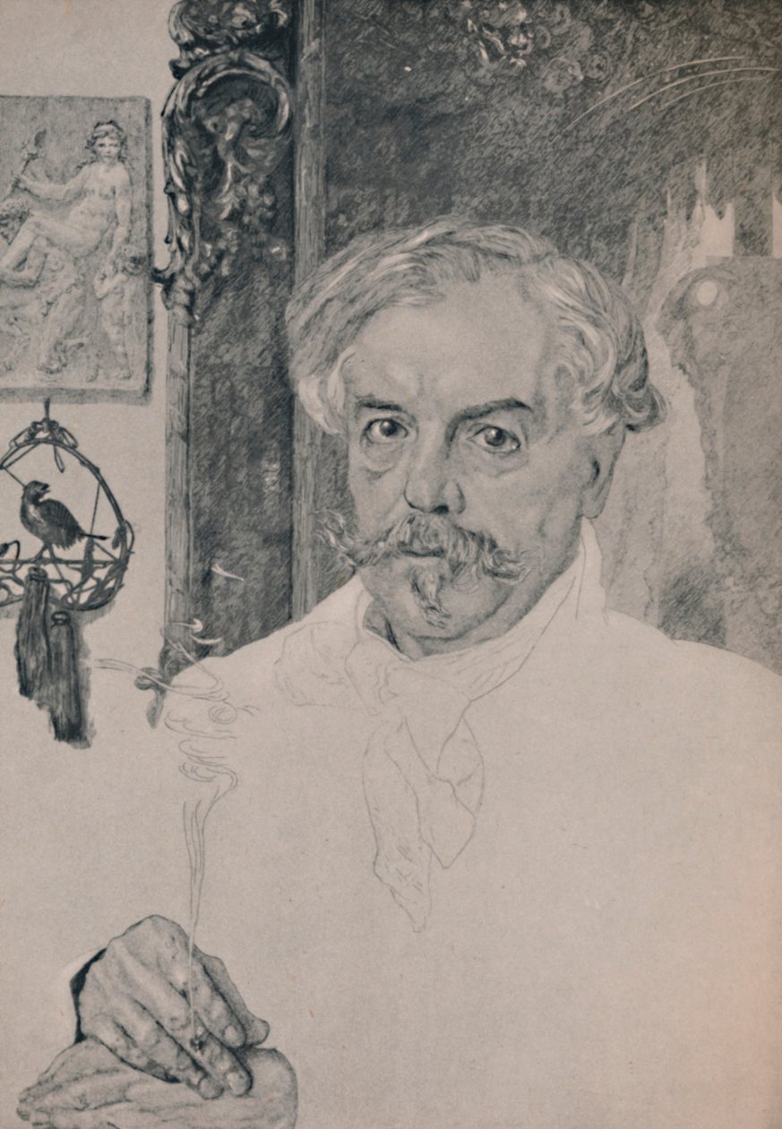 埃德蒙·德·贡古特的肖像，1882年，1946年 作者 费利克斯·布拉克蒙德