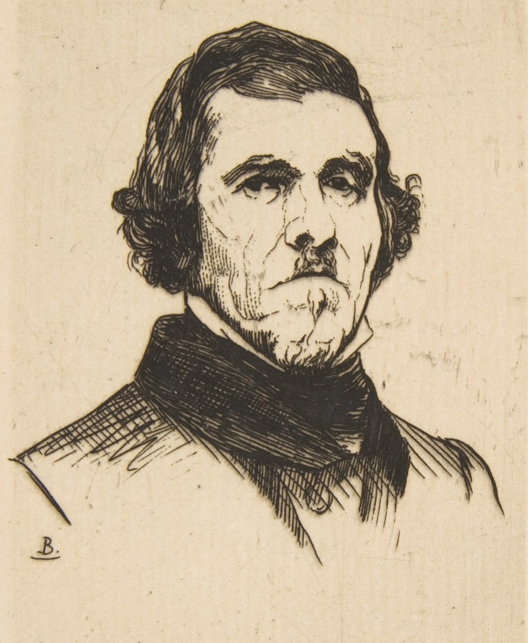 欧仁-德拉克洛瓦的画像，1863年。 作者 费利克斯·布拉克蒙德