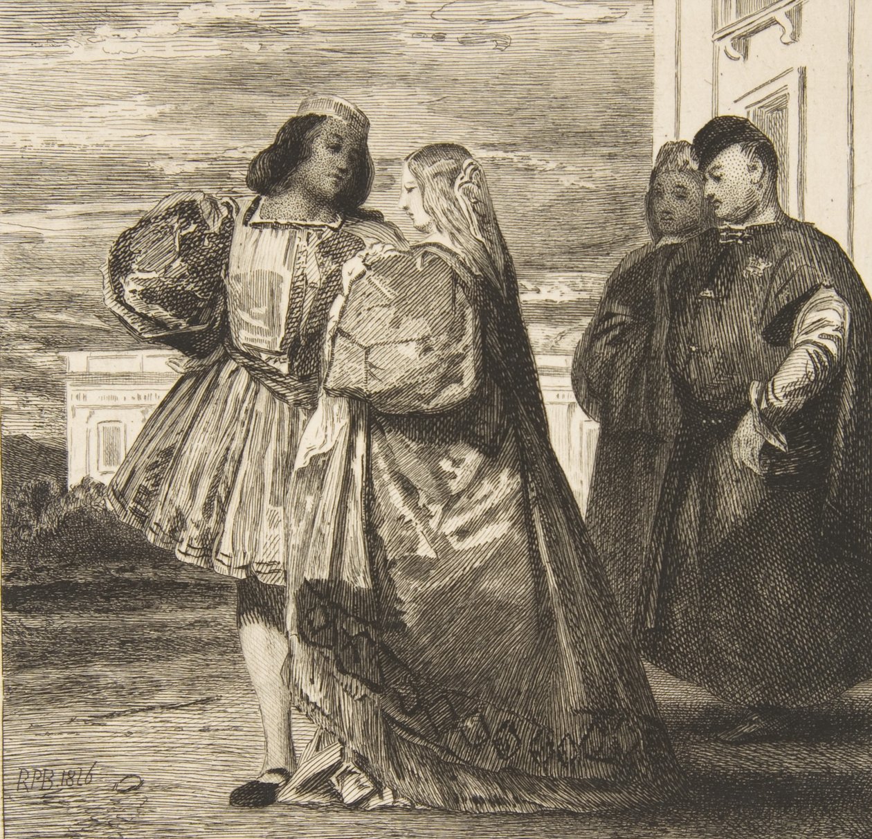 Promenade vénitienne 威尼斯长廊，1863年。 作者 费利克斯·布拉克蒙德