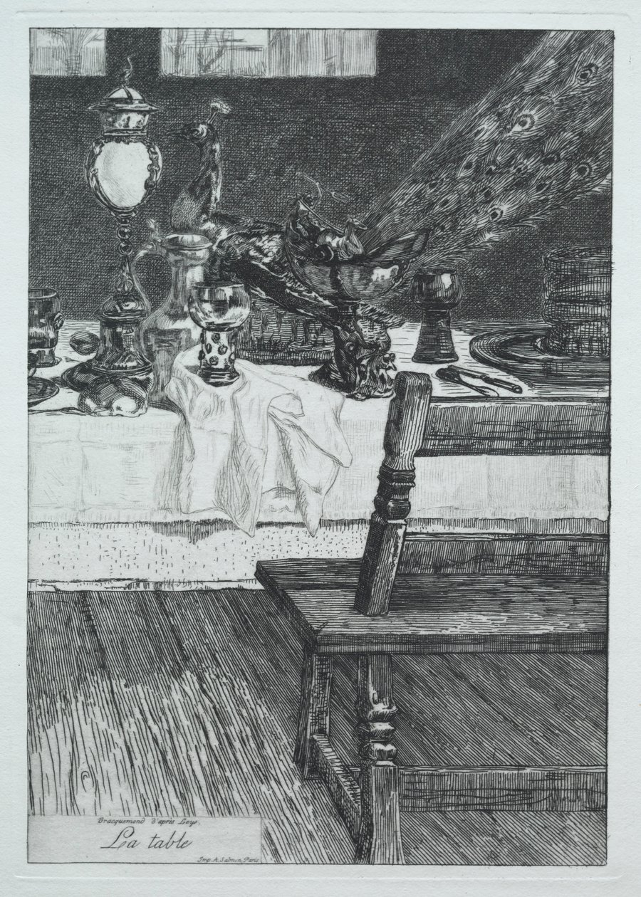 桌子，在H. Leys之后，1868年。 作者 费利克斯·布拉克蒙德