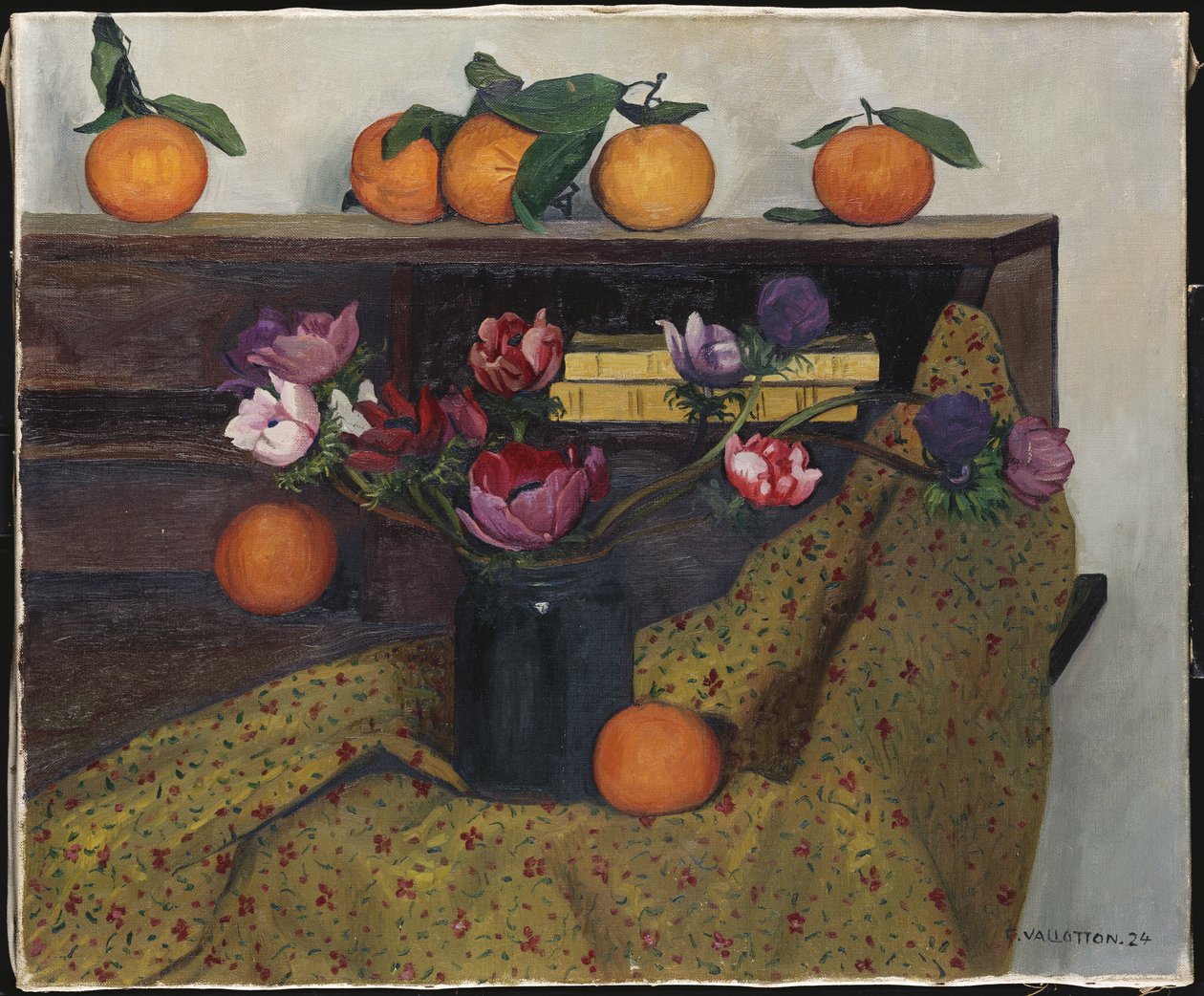 海葵和橘子，1924年 作者 费利克斯·爱德华·瓦洛顿
