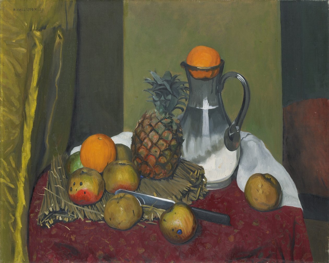 苹果和菠萝，1923年 作者 费利克斯·爱德华·瓦洛顿