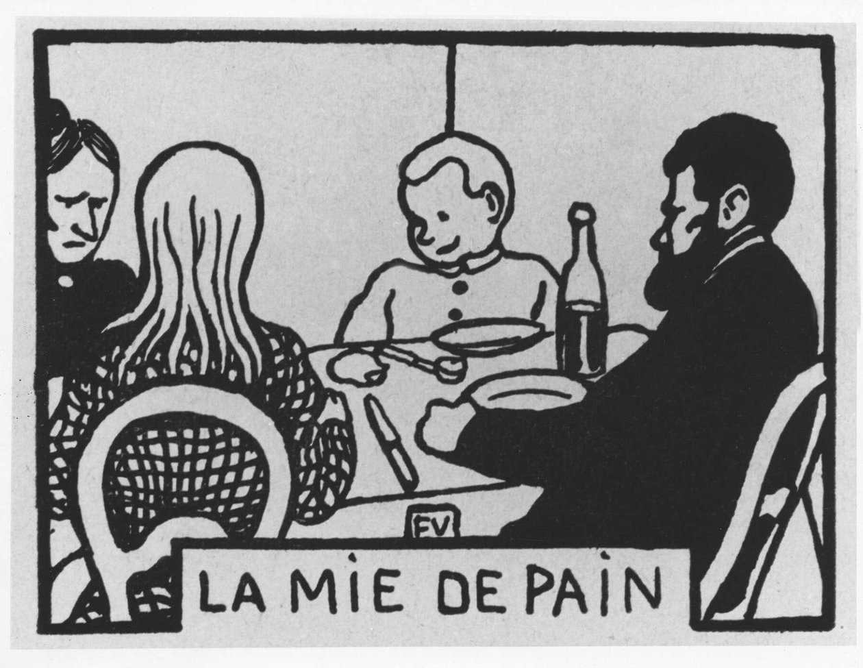 胡萝卜头发：“痛苦的面包屑”，Jules Renard，Felix Vallotton 的插图，编辑。 火烈鸟。 作者 费利克斯·爱德华·瓦洛顿
