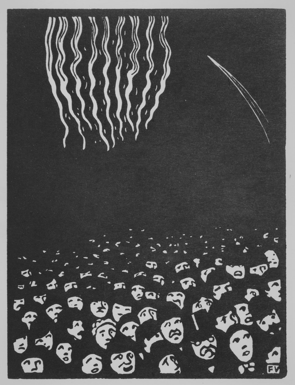 烟花，世界博览会VI，1901年（有色日本纸上的木刻） 作者 费利克斯·爱德华·瓦洛顿