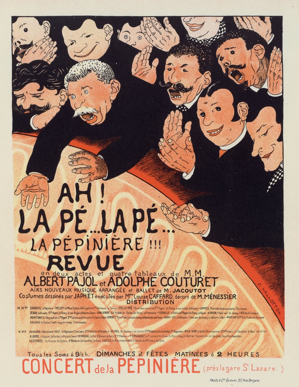 La Pepiniere Revue, 约1896-1899。 作者 费利克斯·爱德华·瓦洛顿