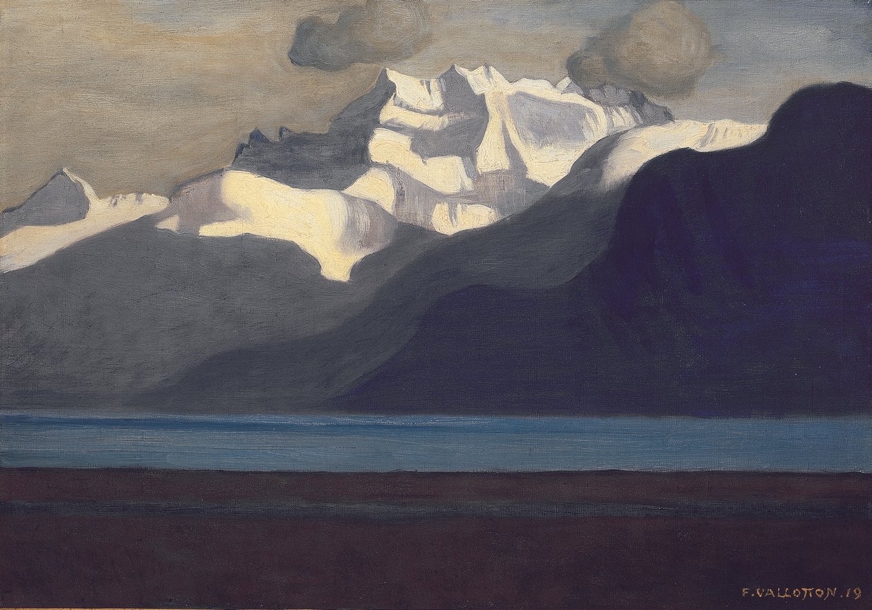 Lac Leman和Les Dents-du-Midi，1919年 作者 费利克斯·爱德华·瓦洛顿
