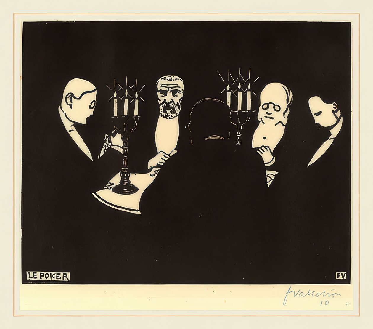 Le Poker（扑克）。 1896年 作者 费利克斯·爱德华·瓦洛顿