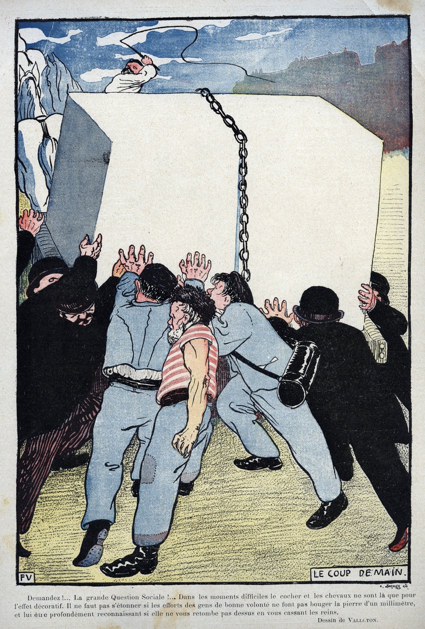 伸出援助之手-重大的社会问题...-Felix Vallotton 作者 费利克斯·爱德华·瓦洛顿